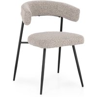 Esszimmerstuhl Amaia 4er-Set aus Boucle, Grau