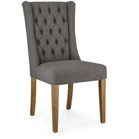 Esszimmerstuhl Columbia aus Bouclé-Stoff, Grau