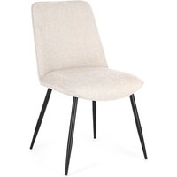 Esszimmerstuhl Cora 4er-Set aus Stoff, Beige / Schwarz