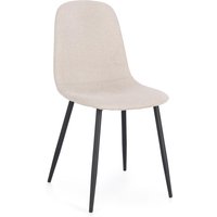Esszimmerstuhl Irelia 4er-Set aus Stoff, Beige/Schwarz