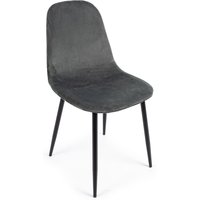 Esszimmerstuhl Irelia 4er-Set aus Samt, Dunkelgrau