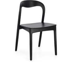 Esszimmerstuhl Miley aus Teakholz, Schwarz