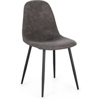 Esszimmerstuhl New Irelia 4er- Set aus Kunstleder, Dunkelgrau