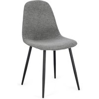 Esszimmerstuhl New Irelia 4er-Set aus Stoff, Beige/Schwarz