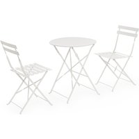 Garten-Set Austin, Stühle & Tisch, Weiß