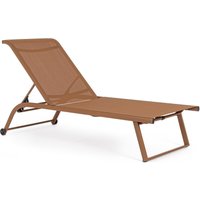 Gartenliege Taylor 2er-Set mit Rollen, Pecan