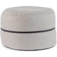 Gartenpouf Gulizar aus Olefin-Stoff, Hellgrau