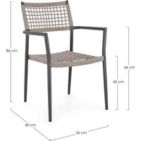 Gartenstuhl Caleta aus Aluminium, Taupe / Anthrazit