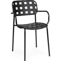 Gartenstuhl Clover 4er-Set mit Armlehne, Schwarz