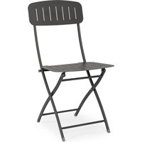 Gartenstuhl Yvonne 2er-Set aus Metall, Anthrazit