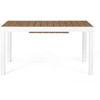 Gartentisch Elias mit Ausziehfunktion, 140-200x90 cm, Weiß