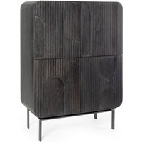Highboard Orissa aus Mangoholz, Schwarz Highboard Orissa aus Mangoholz, Schwarz