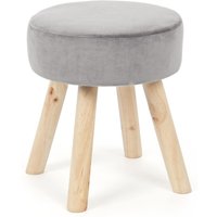 Hocker Adeline in Samt-Optik, Grau