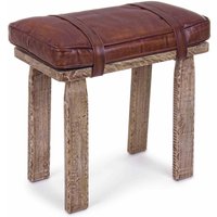 Hocker Charleston aus Büffel-Leder, 53 cm