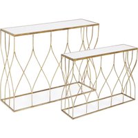 Konsole Elenor 2er-Set mit Glasplatte