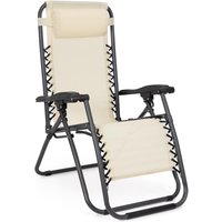 Liegestuhl Santana 2er-Set aus Metall, Creme