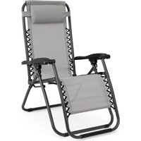 Liegestuhl Santana 2er-Set aus Metall, Hellgrau Liegestuhl Santana 2er-Set aus Metall, Hellgrau