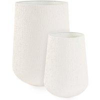 Outdoor-Vase Kenar 2er-Set aus Metall Hoch, Weiß