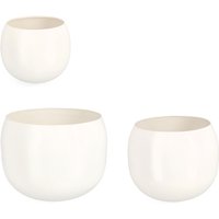 Outdoor-Vase Keyra 3er-Set aus Metall, Weiß