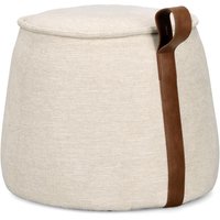 Pouf Anila aus Chenille-Stoff, Natur