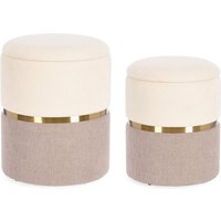 Pouf Radinka 2er-Set aus Stoff, Rosa Pouf Radinka 2er-Set aus Stoff, Rosa