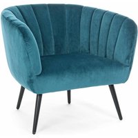 Sessel Avril in Samt-Optik, Blau