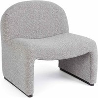 Sessel Bassilla aus Boucle-Stoff, Grau
