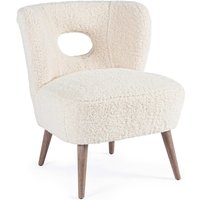 Sessel Cortina aus Teddy Stoff, Weiß
