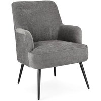 Sessel Ernestine aus Stoff, Grau