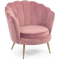 Sessel Giliola in Samt-Optik, Rosa