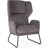 Sessel Ophelia aus Stoff, Dunkelgrau