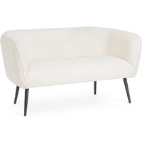 Sofa Avril aus Bouclè-Stoff 2-Sitzer, Weiß