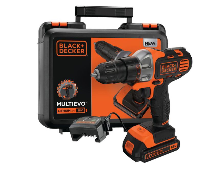 Black + Decker 18V Li-Ionen Multifunktionswerkzeug Multievo™ mit Bohrschrauber-Kopf - MT218K-QW von Black & Decker