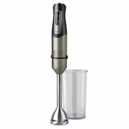 Black+Decker BXHB1200E Handmixer, 1200 W, 20 Geschwindigkeiten und Turbo, 4-stufige Edelstahlklingen, spritzwassergeschützt, leicht und ergonomisch, BPA-frei Black+Decker BXHB1200E Handmixer, 1200 W, 20 Geschwindigkeiten und Turbo, 4-stufige Edelstahlklingen, spritzwassergeschützt, leicht und ergonomisch, BPA-frei von Black+Decker