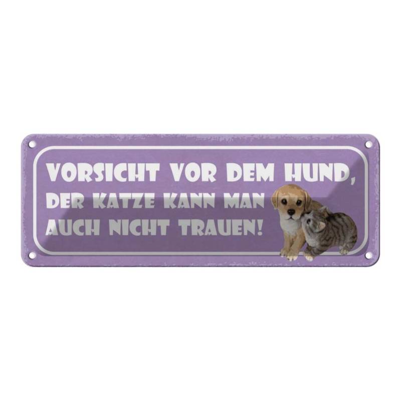 Blechschild 10x27 cm Warnschild Hinweisschild Vorsicht Hund Katze kann auch Blechschild 10x27 cm Warnschild Hinweisschild Vorsicht Hund Katze kann auch