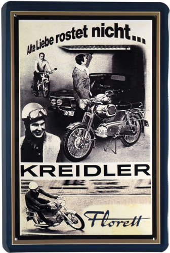 Blechschild Motorrad Kreidler 20 x 30cm Reklame Retro Blech 447 von Blechschild