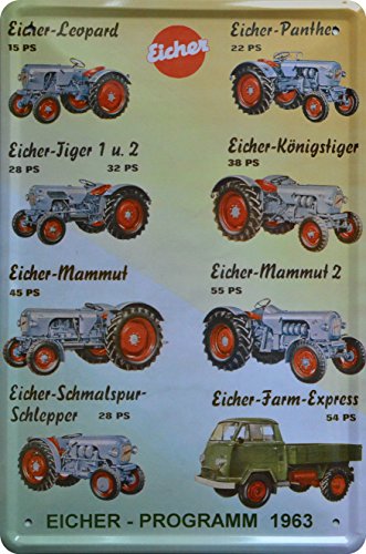 Blechschild Traktoren Eicher Programm 1963 20x30cm Reklame Retro Blech Metal Sign XT32 Blechschild Traktoren Eicher Programm 1963 20x30cm Reklame Retro Blech Metal Sign XT32 von ComCard