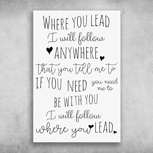 Blechschilder Bar Wanddekoration Where You Lead Of Carole King I Will Follow Anywhere That You Tell Me To Vintage Style Metall Wandschild Wanddekoration Metallschild 20,3 x 30,5 cm von Blechschilder