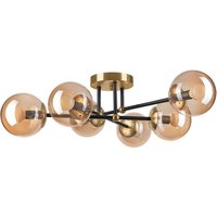 Blendarme Deckenlampe in Gold Glas Metall 6-flammig E14 von Lamkur