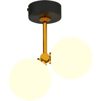 Blendarme Deckenleuchte Messing Glas G9 in Schwarz Gold von Zaklad Wielobranzowy Export-Import-Jupiter