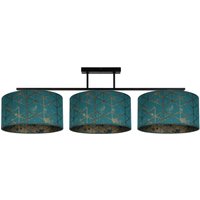 Blendarme Deckenleuchte Stoff Grün Muster E27 3-flammig Blendarme Deckenleuchte Stoff Grün Muster E27 3-flammig von Belis