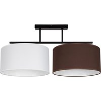 Blendarme Deckenleuchte Stoff Weiß Braun E27 L:70 cm von Belis
