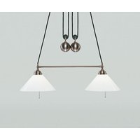 Blendarme Hängelampe Zugschalter Messing Glas in Nickel von Berliner Messingleuchten GmbH