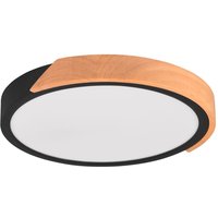 Blendarme LED Deckenlampe Holz rund Ø31,5 cm Schwarz von Trio