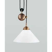 Blendarme Pendelleuchte Messing Glas E27 L:30 cm von Berliner Messingleuchten