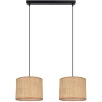 Blendarme Pendelleuchte Stoff Braun E27 50 cm länglich von Belis
