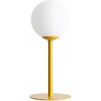 Blendarme Tischleuchte Metall Gelb 35 cm E14 Glas Weiß von ALDEX