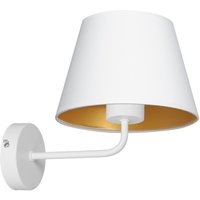 Blendarme Wandlampe Weiß Gold Stoff Metall E27 H:23 cm von Luminex