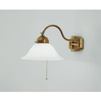 Blendarme Wandlampe mit Schalter T:49 cm Messing Glas von Berliner Messingleuchten GmbH