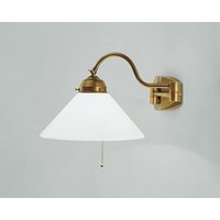 Blendarme Wandlampe mit Zugschalter E27 Messing Glas von Berliner Messingleuchten GmbH